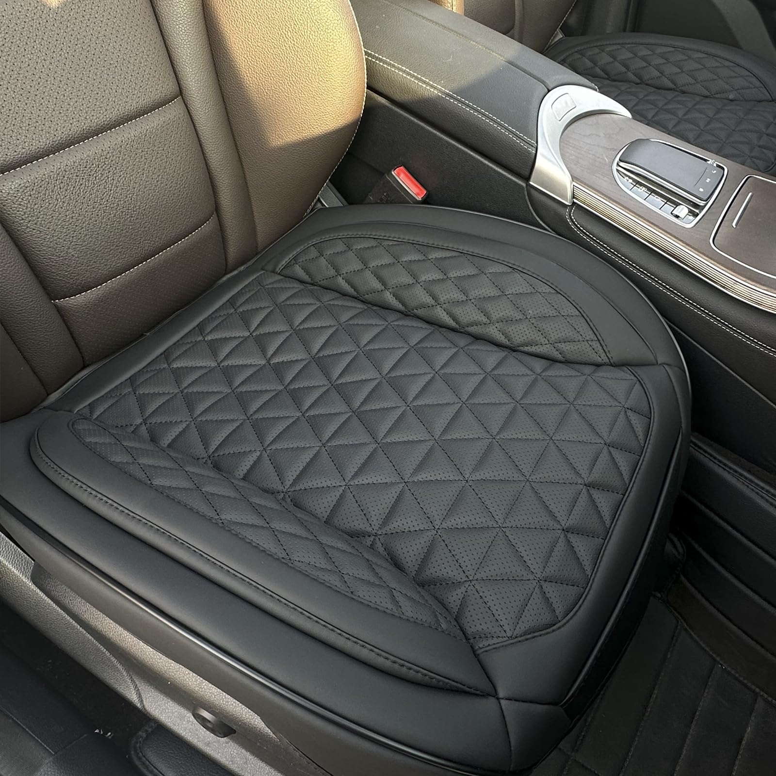 2 Pack Leder Vordersitz Abdeckung Nur Unten, Rutschschutz Polsterung Sitzkissen, Full Wrap Sitzschutz Mit Aufbewahrungsfunktion Universal Passend Für Die Meisten Autos, SUV, Pick-Up-LKW