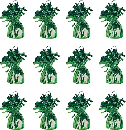 Beistle 50804-ASST 12 Piezas Color Surtido, globo de pesos con envoltura metálica