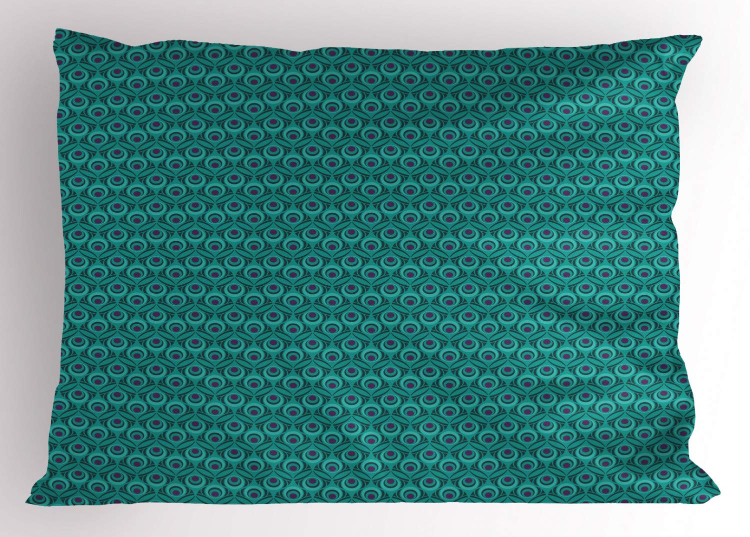 Set 4 Federe Cuscino 60x60 Cm ABAKUHAUS - Pavone Che Fa La Ruota - Stampa Digitale Fronte/Retro Con Cerniera - Multicolore