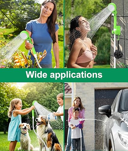 Miniatura 5 de WADEO Ducha portátil para campamento, ducha eléctrica al aire libre con pantalla digital inteligente, boquilla de cabezal de ducha para camping,