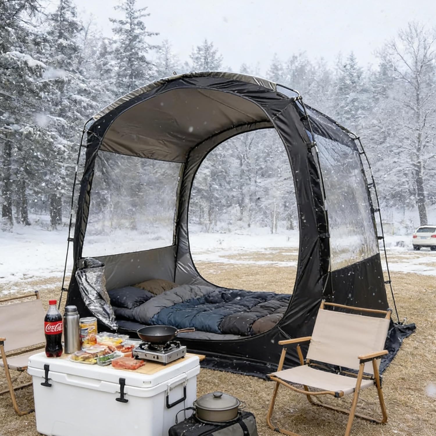Sports Tent for 2-3 People, All-Weather Shelter with Clear View & Extra Headroom - Ideal for Sunbathing, Outdoor Games & Events