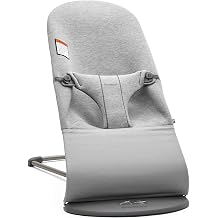 BabyBj rn Bouncer Bliss, Light Grey 3D Jersey | 2-in-1 Adjustable Baby Bouncer Seat and Toddler Chair, Newborn to Toddler 8-30 lbs, 4 Positions, Lightweight & Portable
