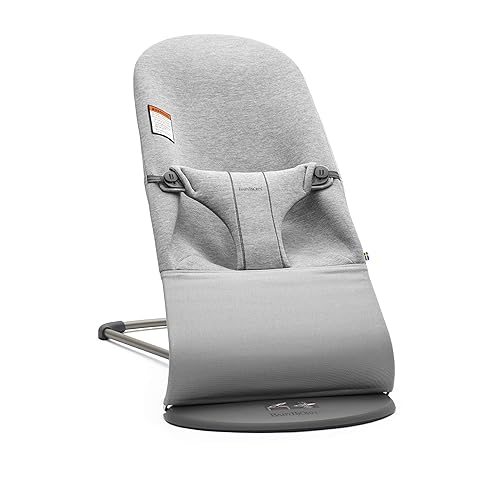 BABYBJÖRN Bouncer Bliss - Asiento rebotador para bebés, jersey 3D, gris claro