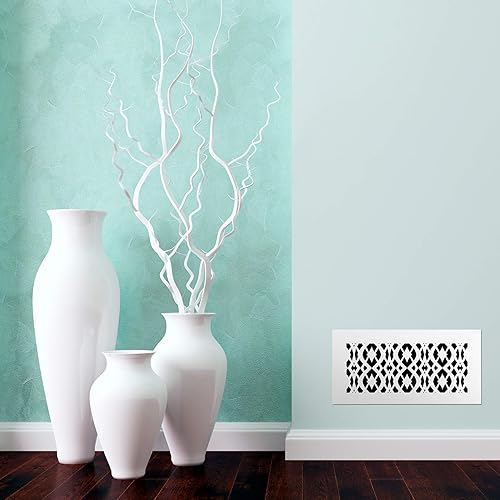 Miniatura 10 de Saba - Rejilla de ventilación de fibra de vidrio acrílica de 6.0 x 10.0 pulgadas, apertura de conductos (8.0 x 12.0 pulgadas, total), acabado blanco