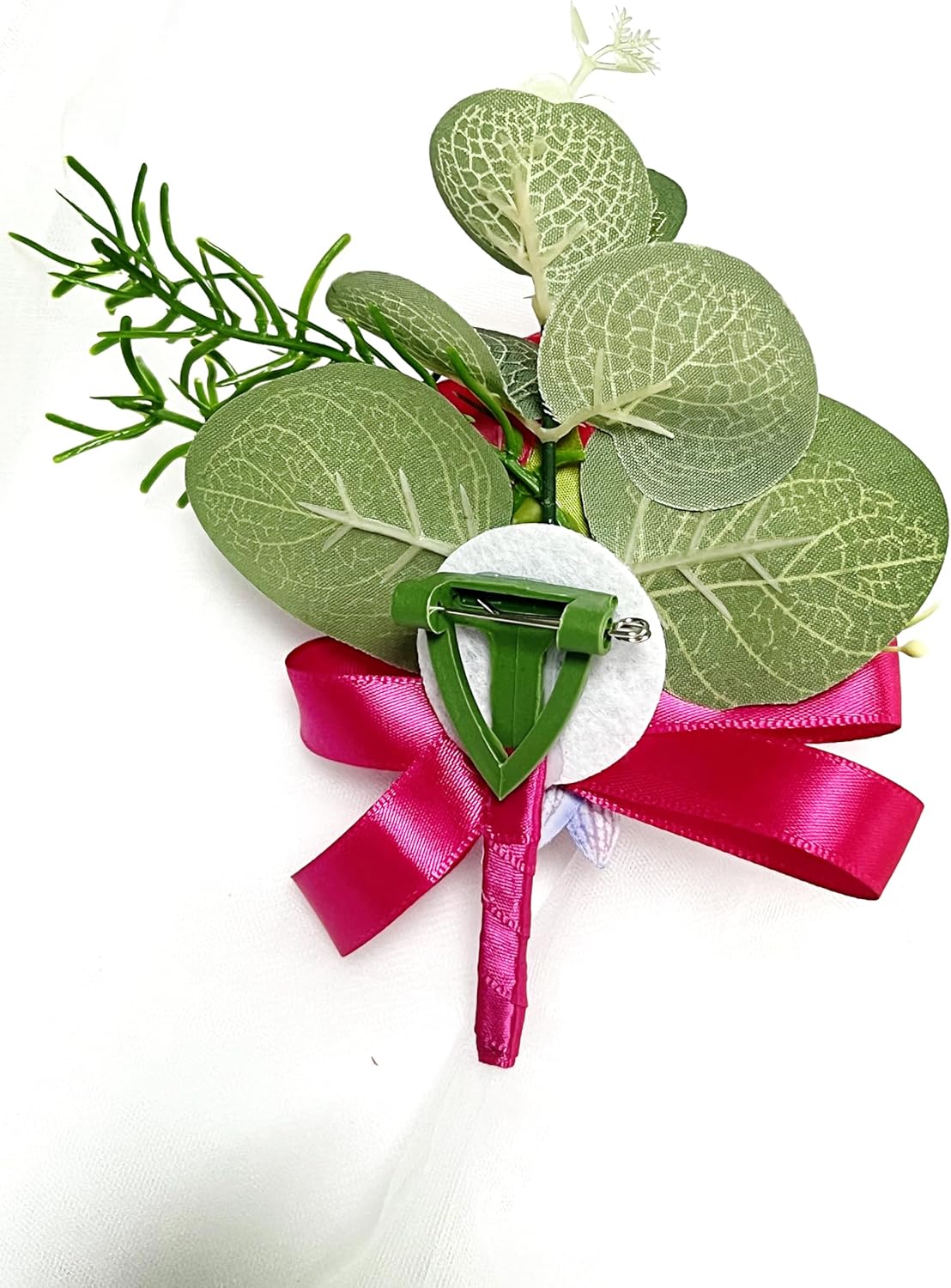 Prom Calla LilyRose Corsage and Boutonniere Set Artificial Rose Wedding Corsage Flowers Prom Party Suit Decoration (Pink) - Image 7