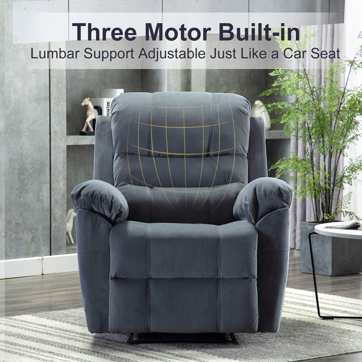 Bonzy Home Power Recliner Chair Headrest & Lumbar Support Adjustable