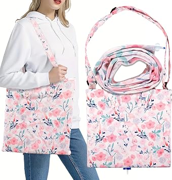 Urine Drainage Bag Holder with Catheter Pipe Cover & Adjustable Strap,Crossbody or Hangs Urine Drainage Bag Holder for Storing Belongings,Elegant Pink Prints