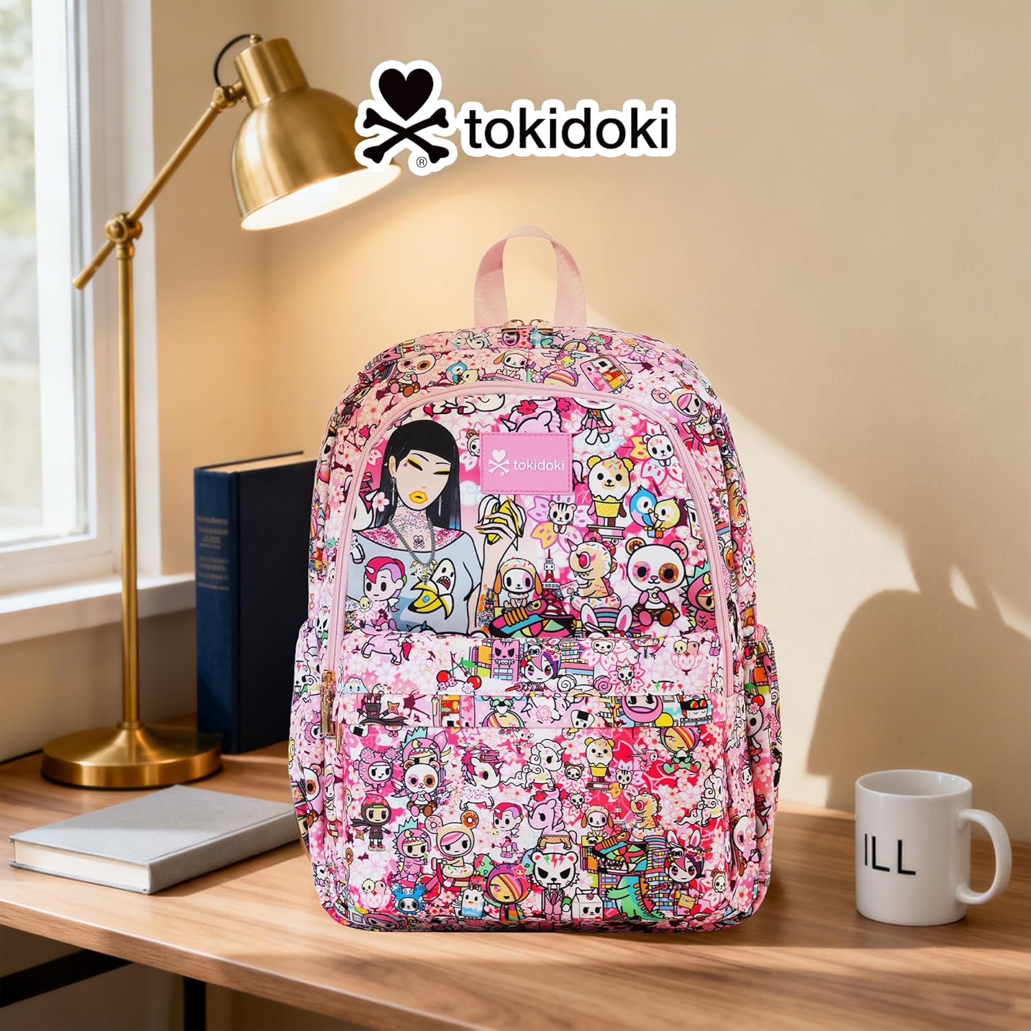 Tokidoki Unicorno Backpack Daily Shoulder Bag Large Capacity Portable Travel Backpack Casual Daypack Cartoon Travel Bag (Hanami Picnic) - Image 9