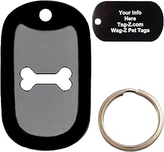 Custom Engraved Pet Tag - Dog Bone - Gray - Dog Tag - Tag-Z Wag-Z