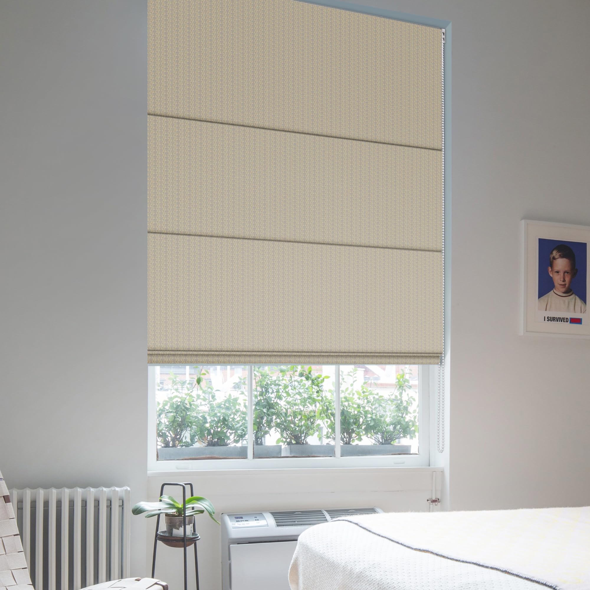 100% Blackout Roman Shades, Room Darkening Blinds for Windows,Easy to Install Thermal Insulated Window Blind for Bedroom, Living Room, Office, Cafe.Beige,68" W x 92" H My-blackout-beige 68"W