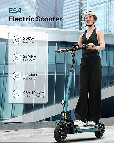 Miniatura 11 de Scooter eléctrico para adultos, motor de 800-1000 W y scooter portátil de pico de 31 MPH, alcance de hasta 31 millas, neumáticos todoterreno de 10