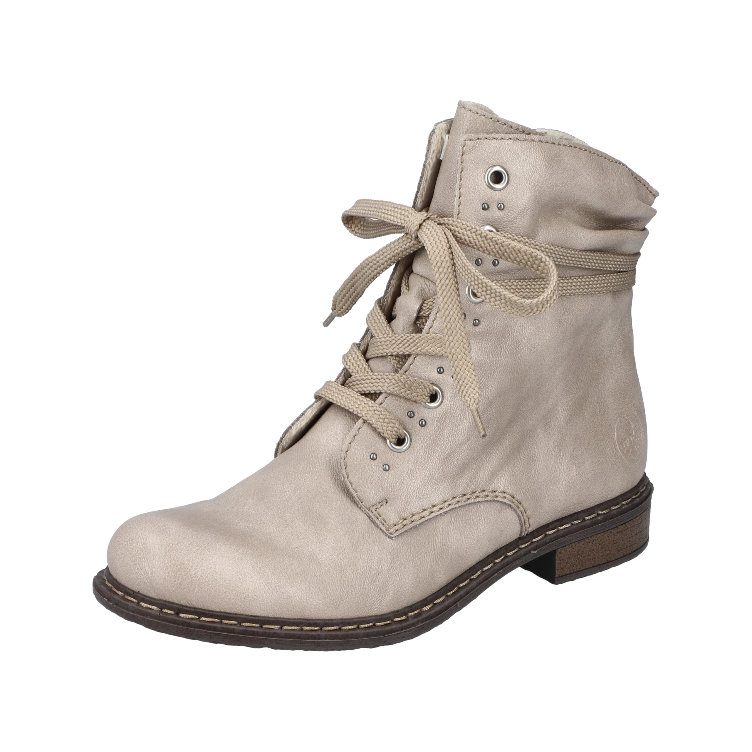 Rieker 71218 Women's Lace-Up Ankle Boots, beige, 3.5 UK
