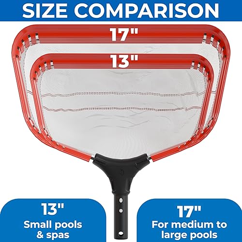 Vista 15 de ProTuff - Red de desnatador de piscina, viene con red plana resistente, malla fina para hojas, limo y polen, marco de aluminio fuerte, clip