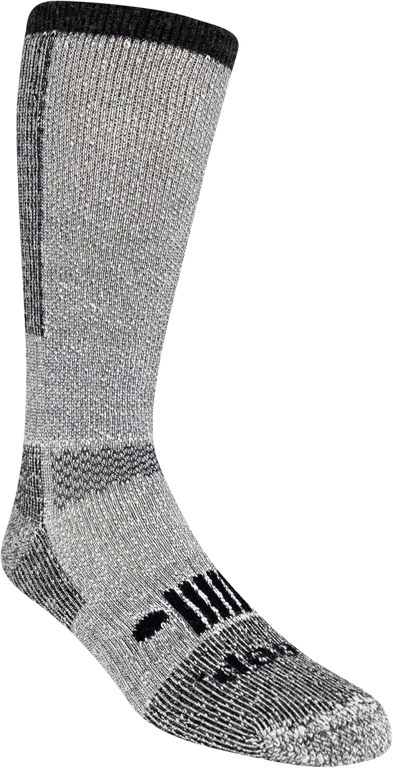 Jeep Men's Rugged Wool Blend Crew Socks - 1 Pair Pack- Heavyweight Cushioned Comfort and Blister Prevention