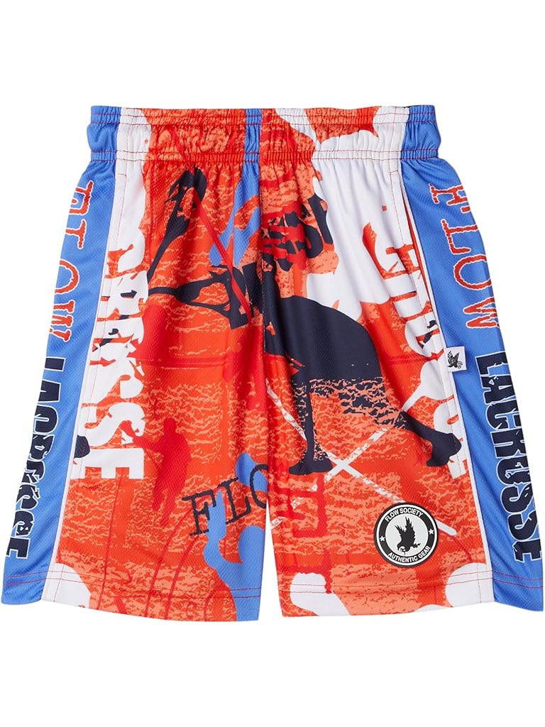 Orange FLOW SOCIETY Boys Lacrosse Flow Attack Shorts (Little Kid/Big Kid)