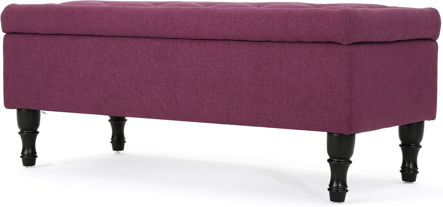 Christopher Knight Home Chantelle Fabric Storage Ottoman, Dark Fuschia
