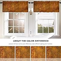 Vista 309 de Cenefas de cocina modernas con patrón de cobre marrón dorado para ventanas, cenefas opacas abstractas de marcas de arañazos y cortinas opacas