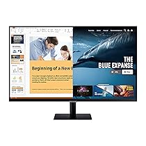 Samsung 32 inches 1920 x 1080 Pixels M5 LED Smart Monitor with Netflix, YouTube, Prime Video and Apple TV Streaming (LS32AM500NWXXL, Black)
