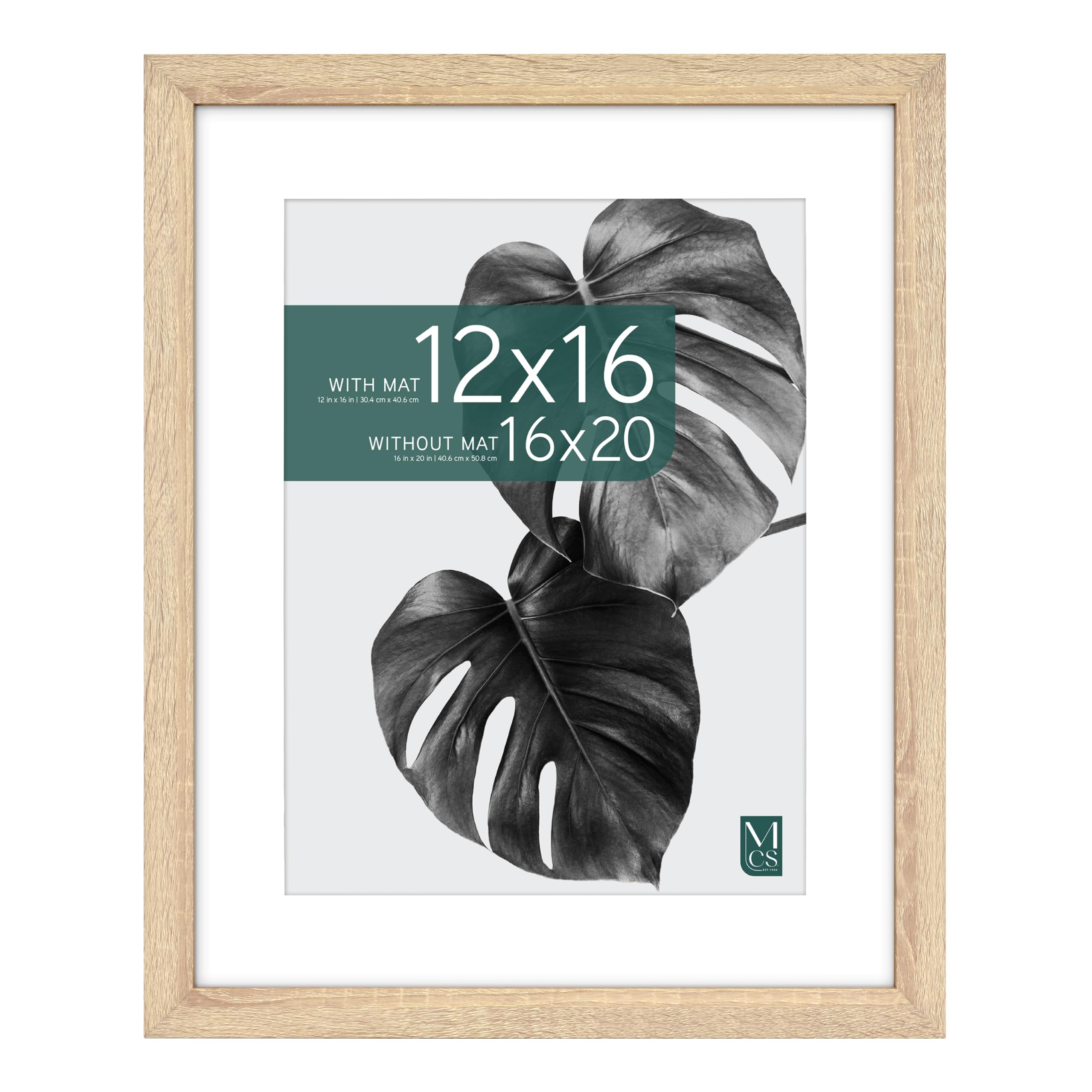 MCS Studio Gallery Frame, 16x20 Inch with 12x16 Inch Mat, Wall Art