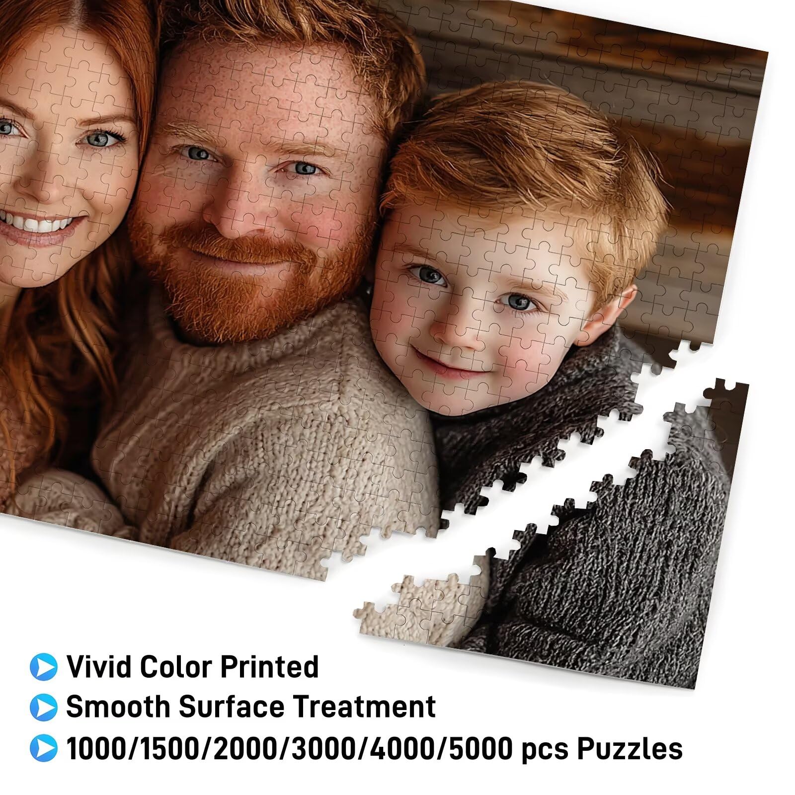 Puzzle Personalizado 1000/1500/2000/3000/4000/5000 Piezas, Puzzle Personalizado con Foto, Rompecabezas Personalizados de Madera con Tu Foto Favorita para Adultos, Regalos para Amigos, Familia, X-824