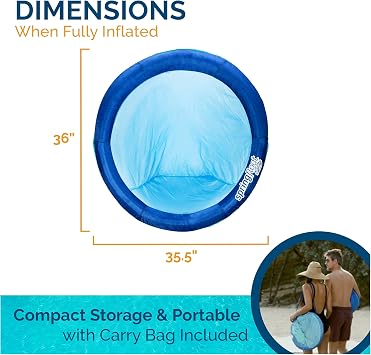 SwimWays Spring Float Premium Papasan Pool Lounger, Inflatable Pool Floats Adult with Fast Inflation for Ages 15 & Up