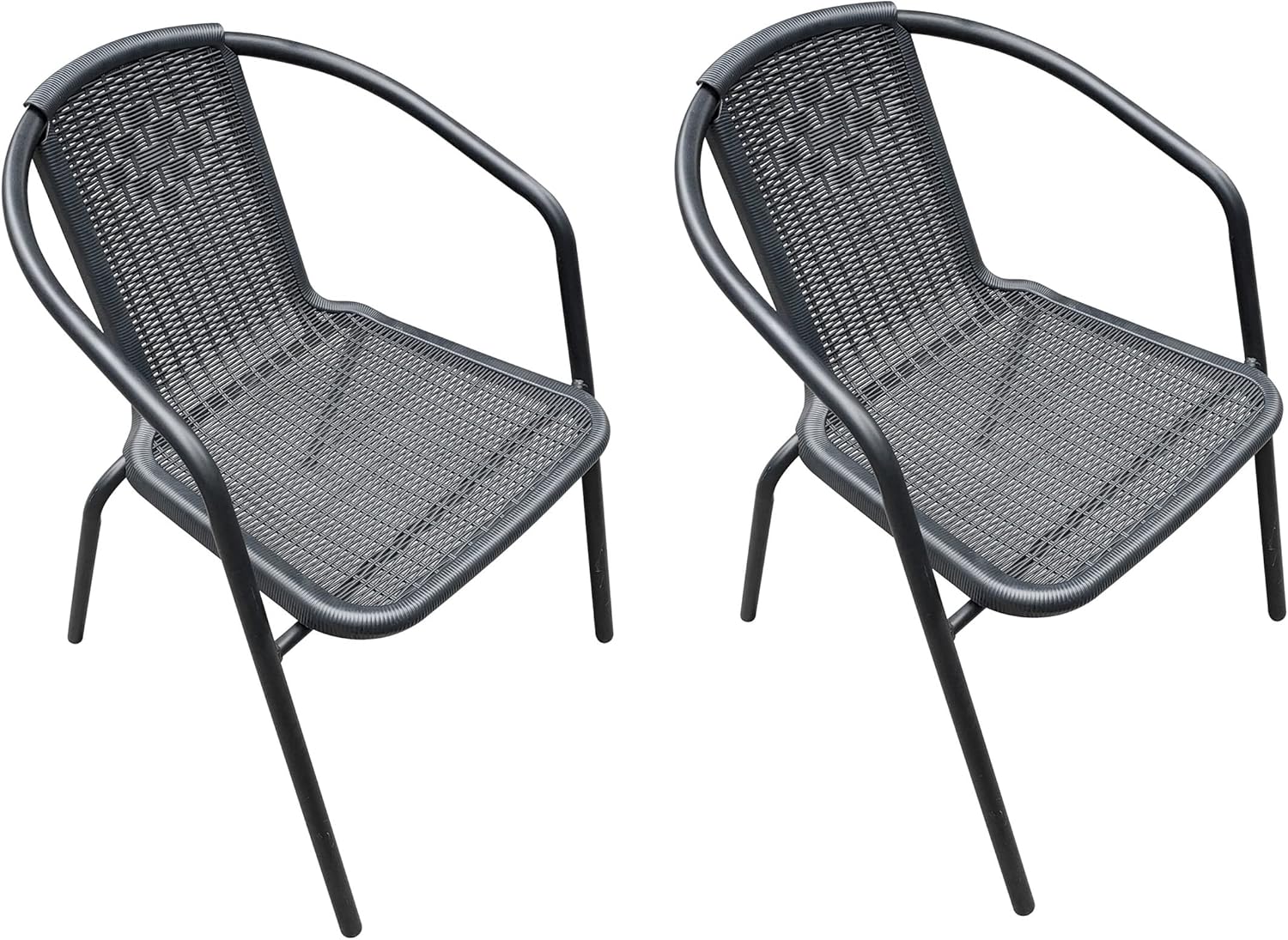 LC Garden »Garvista« 2er Stuhl Set Bistrostuhl Stapelstuhl in schwarz