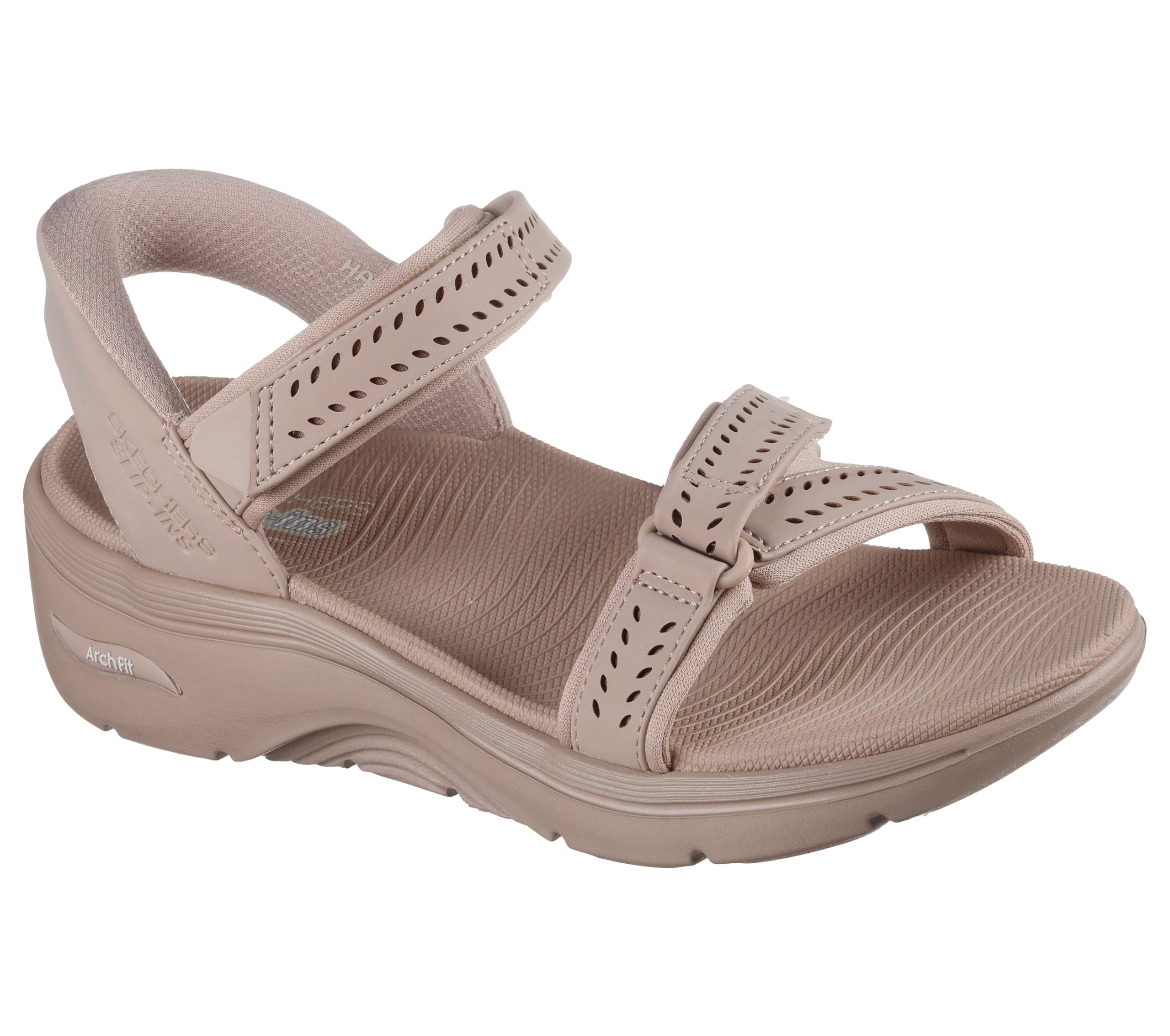 Skechers Women's On-The-Go Go Walk Arch Fit 2.0 Hands Free Slip-ins Sandal- Candace, Taupe, 6