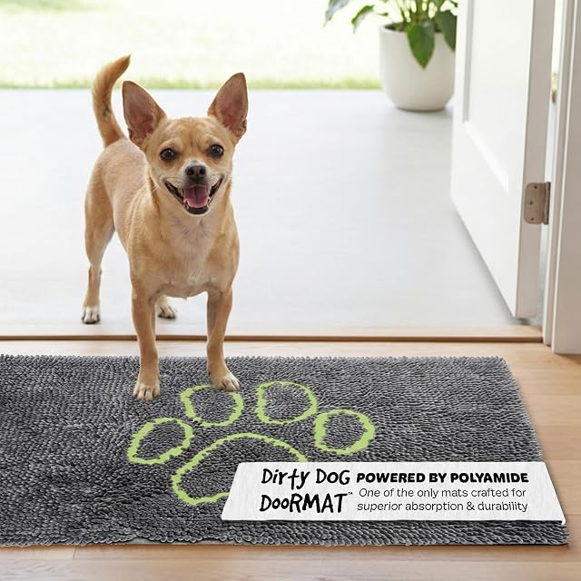 Felpudo para Perro pequeño y pequeño con diseño de Perro con Texto en inglés Dog Gone