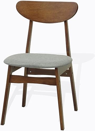 Miniatura 3 de Wickerix Juego de 4 sillas laterales modernas Yumiko de madera maciza para comedor y cocina con asiento acolchado