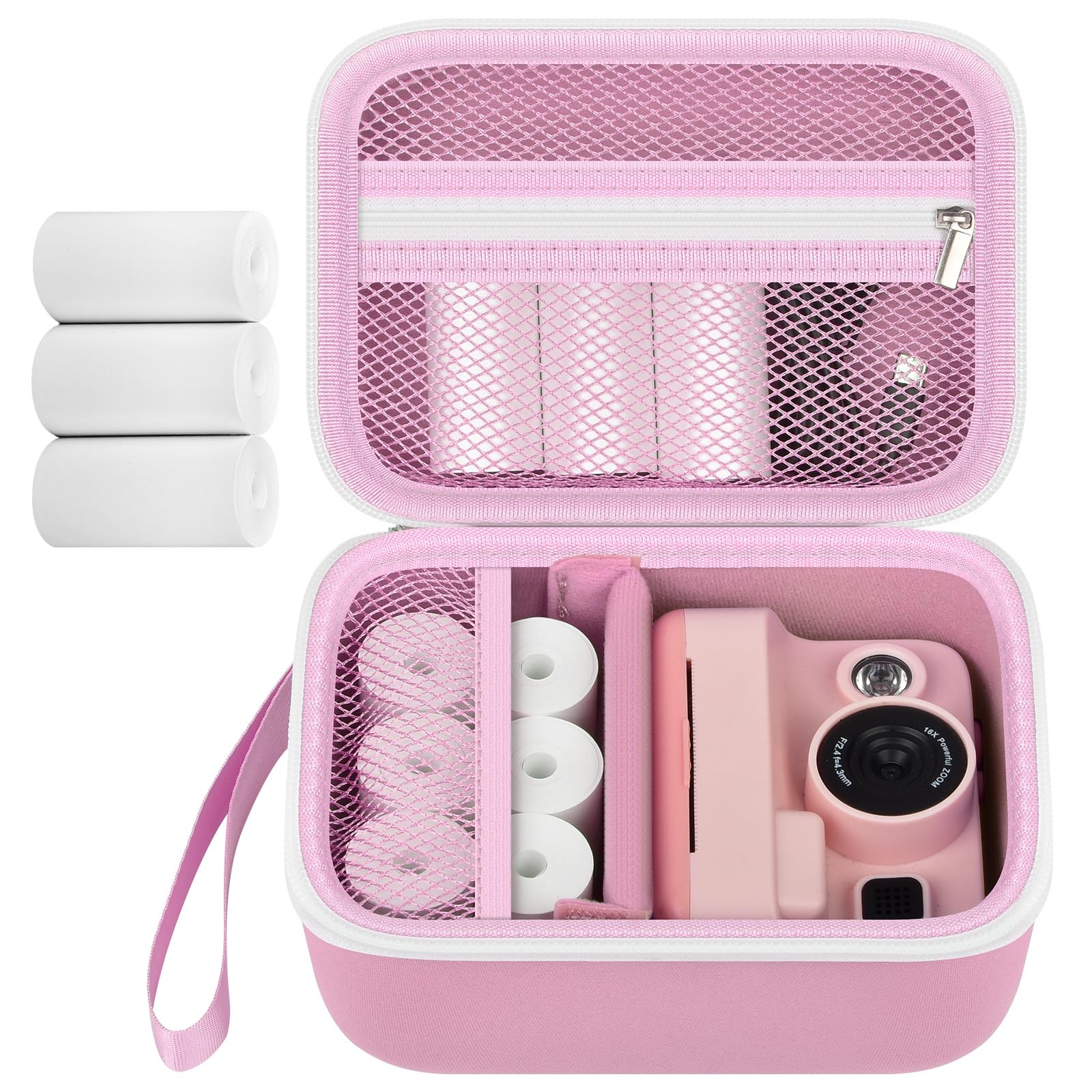 Kids Instant Print Camera Case for Dylanto for ESOXOFFORE for DUDUDRAGON with 3 Rolls Paper Refill, Digital Cameras Bag for ETIKEZ for Himont with
