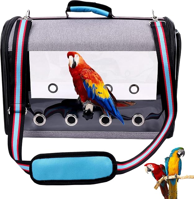 SMARTY Bird Travel Cage, Portable Pet Bird Parrot Carrier Breathable Pet Birds Bag, Lightweight Bird Carrier and Small Animals Travel Cage, Multifunctional Pet Bag