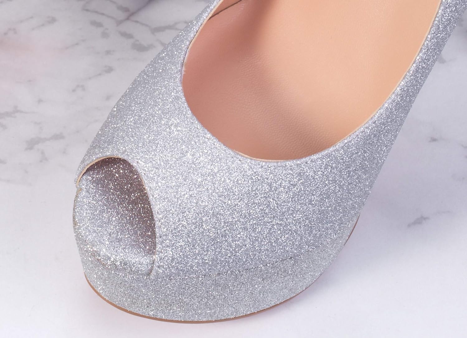 Petit Cadeau Danielle - Women's Classy & Elegant Peep Toe Pumps with 6" Stiletto High Heels & 1.5" Platform. Handmade to Perfection. - Image 7