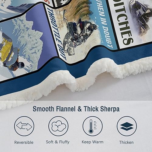 Miniatura 4 de Bedmust Manta de movimiento de nieve suave Braap deportiva para mujeres, hombres y adultos, cálida y ligera, para deportes de invierno, manta de