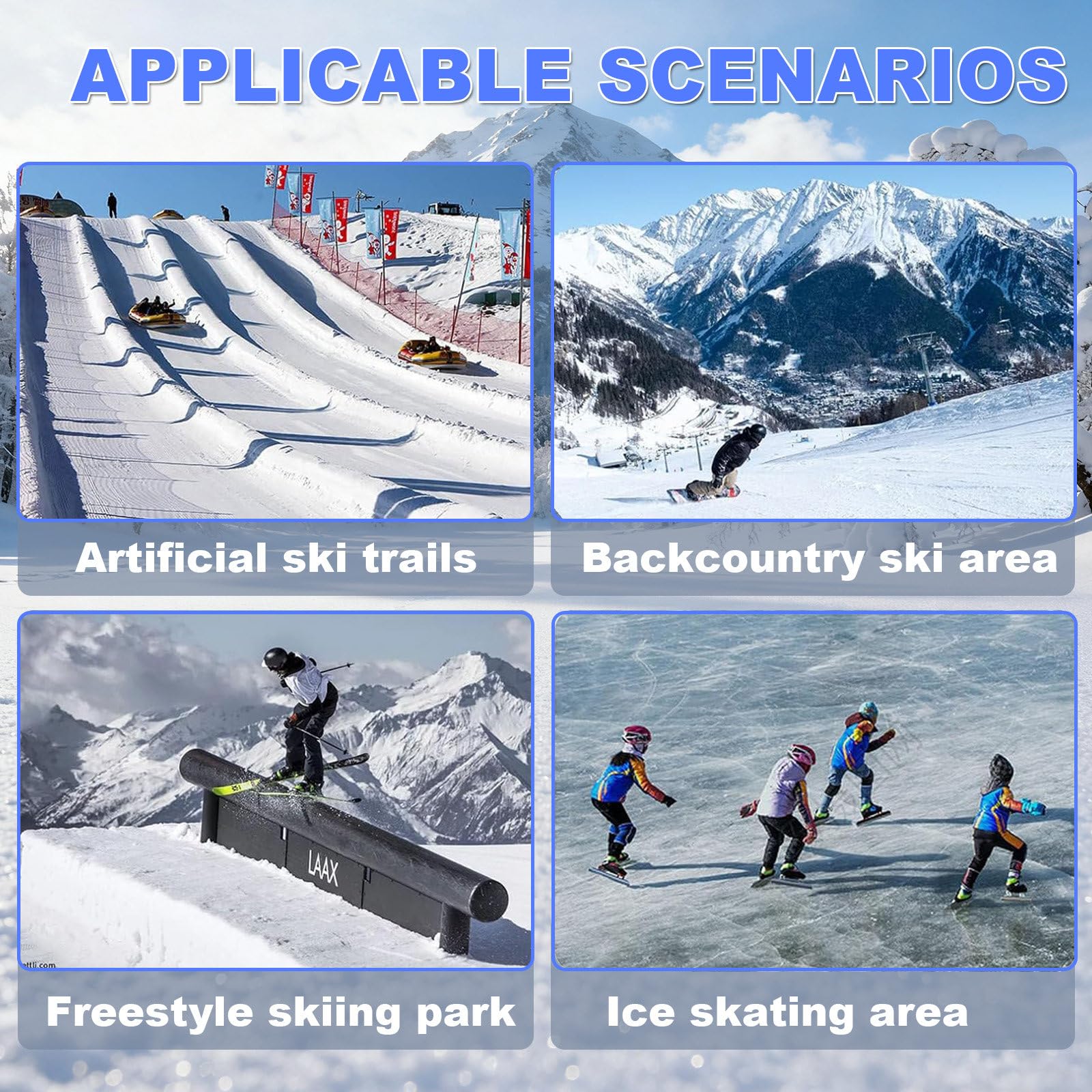 Snowboard/Scooter Da Neve Leggero: Design Con Doppio Sci Girevole A 360°, Impugnature Sicure E Antiscivolo, Adatto Per Snowboard, Sport Invernali, Attività In Giardino E All'aperto. woodcolor