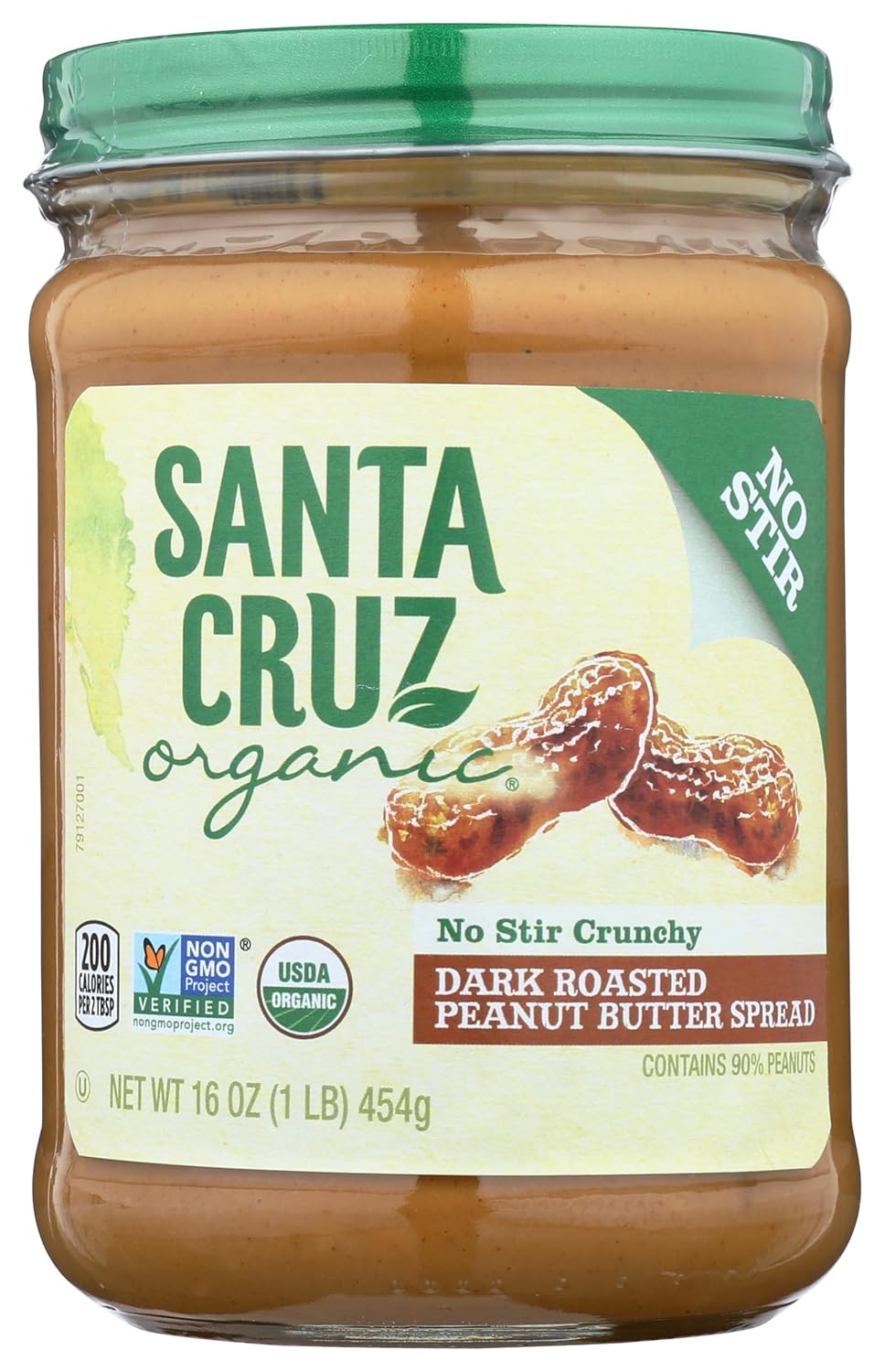 Mantequilla de Maní Orgánica Santa Cruz Dark Roasted 16 oz (Pack de 6)