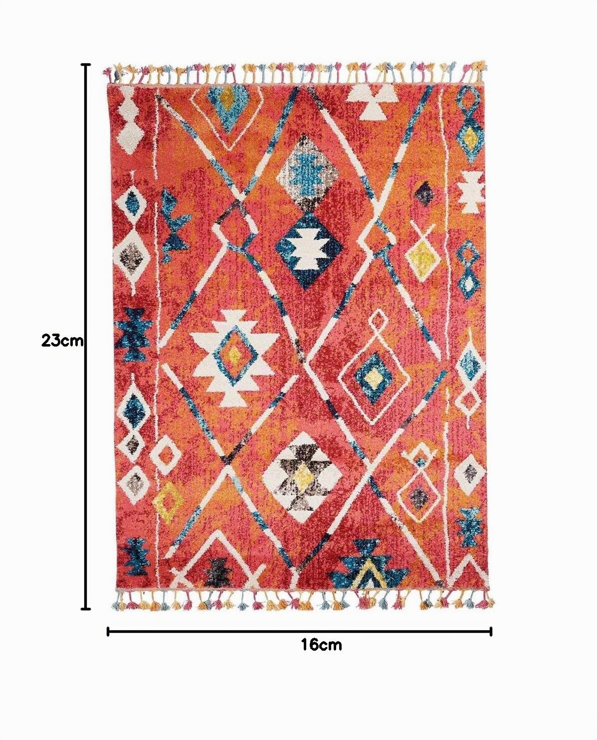 UN AMOUR DE TAPIS - tapis salon berber tribal mk 02 bleu, écru, jaune, gris, orange, noir, gris, beige, rose, vert, blanc - 160 x 230 cm - tapis berbère inspi 4572