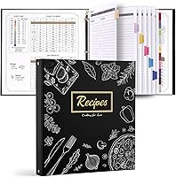 Dahey Waterproof Recipe Binder with 50 Plastic Sleeves, 30 Sheets, Dividers & Stickers - Family Cookbook Organizer