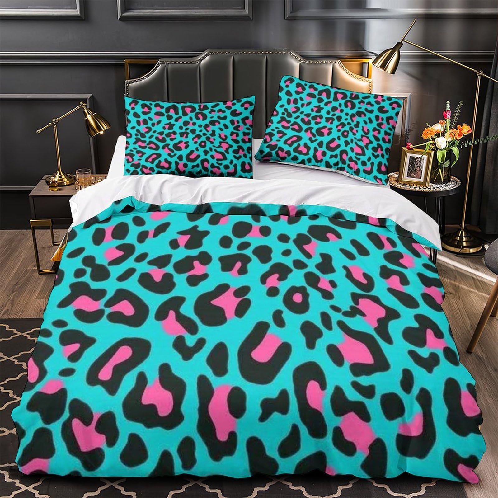 Parure de Lit Léopard Effet 3D en Microfibre Premium Respirante 200x200