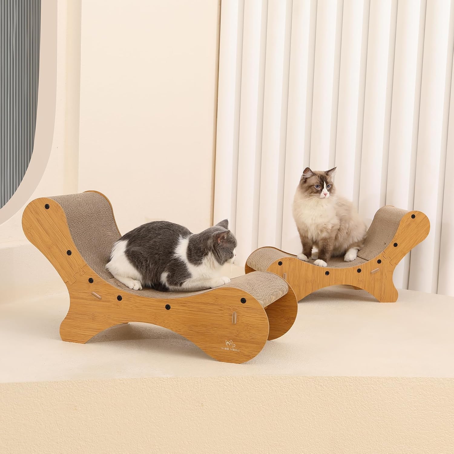 review Elevated Cardboard Cat Bed, Cat Scratcher Sofa Couch 100% Recycled Paper Cat Scratchers for Indoor Cats - Cat Scratcher Lounge, Cat Scratch Pad - Cardboard Cat Bed (Medium)