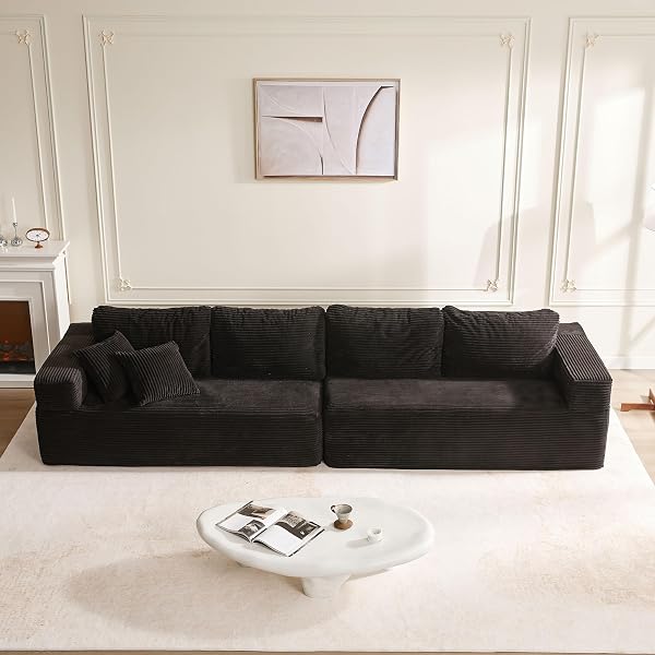 Afuson Boneless Couch with Deep Seat, Modular Sectional Sofa, Cloud Sectional Couch for Living Room, No Assembly Require