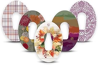 ExpressionMed - Adhesive Patch for Dexcom G6 (5-Pack) - Made in The USA, Waterproof, Split Backing, CGM Tape (Autumn Style Variety Pack)