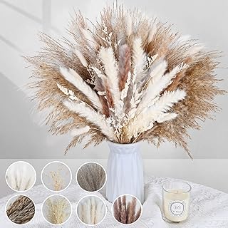 Sukh 86PCS Natural Dried Pampas Grass - Dried Pampas Grass Decor, Dried Floral Arrangement for Home Decor, Boho Decor, Liv...