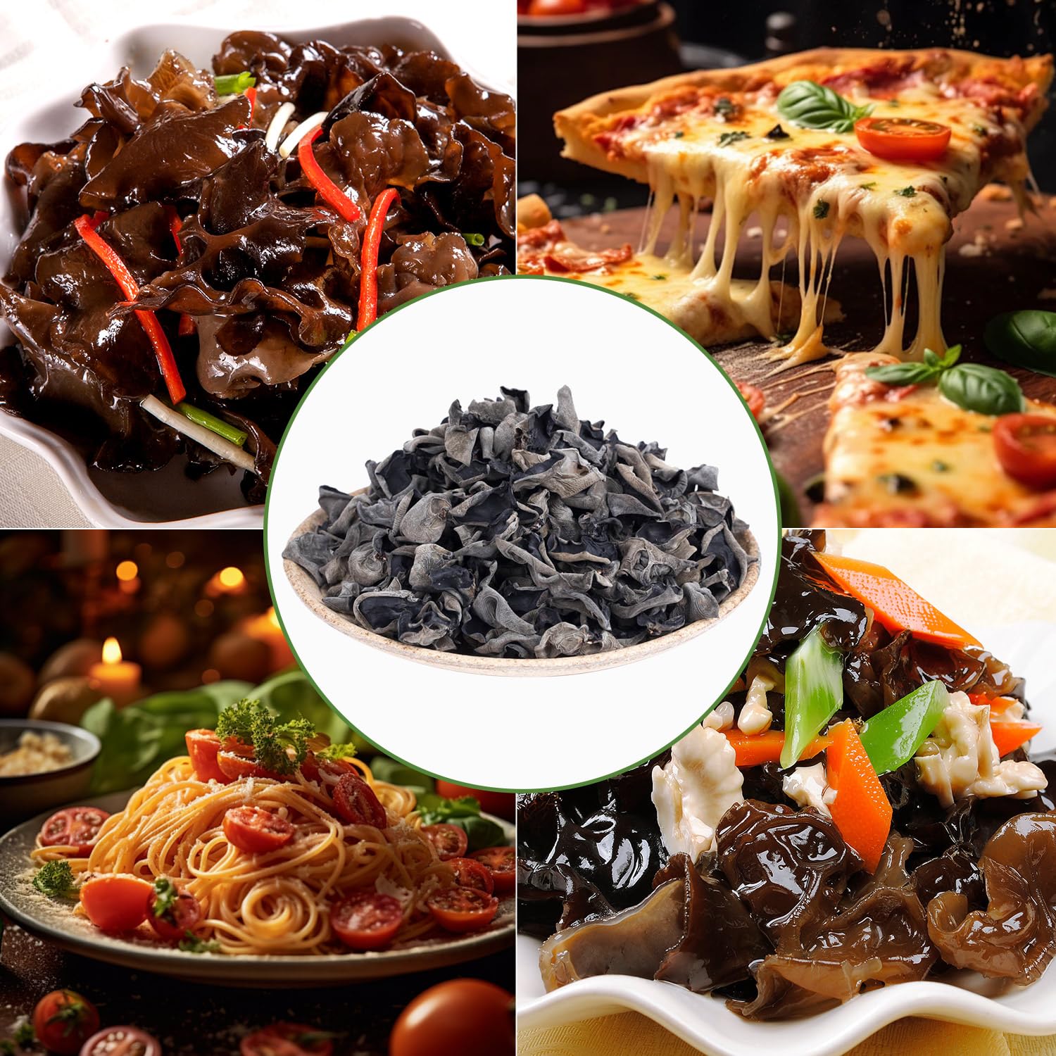 ZULHGVIN Dried Woodear Mushrooms 1.12 Pound Snow Fungus Black Fungus Wood Ear Mushrooms Fresh, Natural, Sun Dried, Vegetarian, Seasonal Picking18 Oz