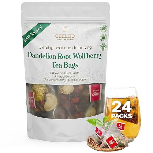 Bolsas de té Wolfberry de raíz de diente de león premium, té para la salud de los riñones y el hígado, siete ingredientes herbarios vietnamitas