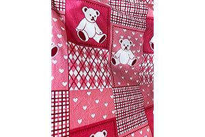 Teddy Bear Fuchsia Blocks Anti Pill Fleece Fabric
