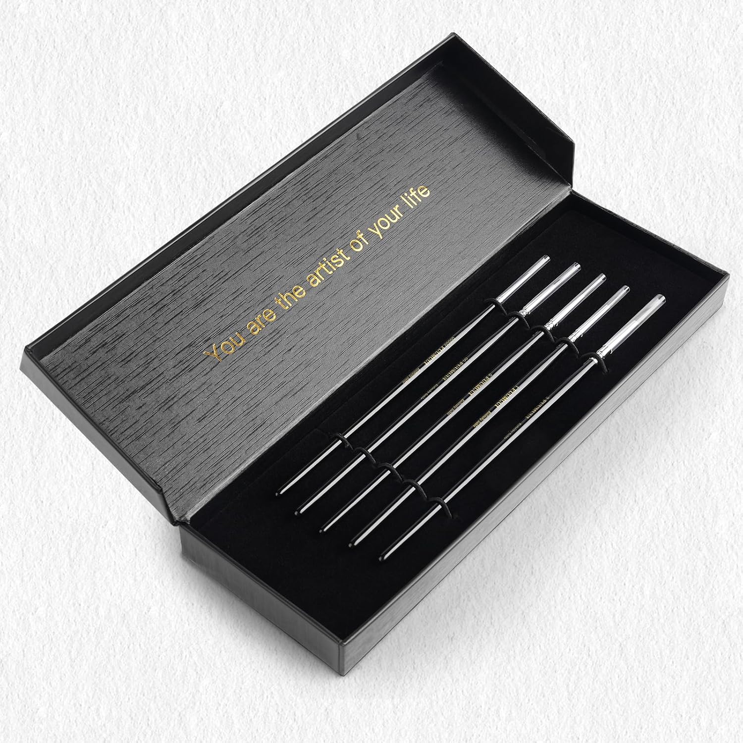 Kolinsky Sable Miniature Watercolor Brushes, Fuumuui 5pcs Professional Small Detail Paint Brushes for Watercolor Gouache Ink and More - Round #00000, #00, #0, #1, #3