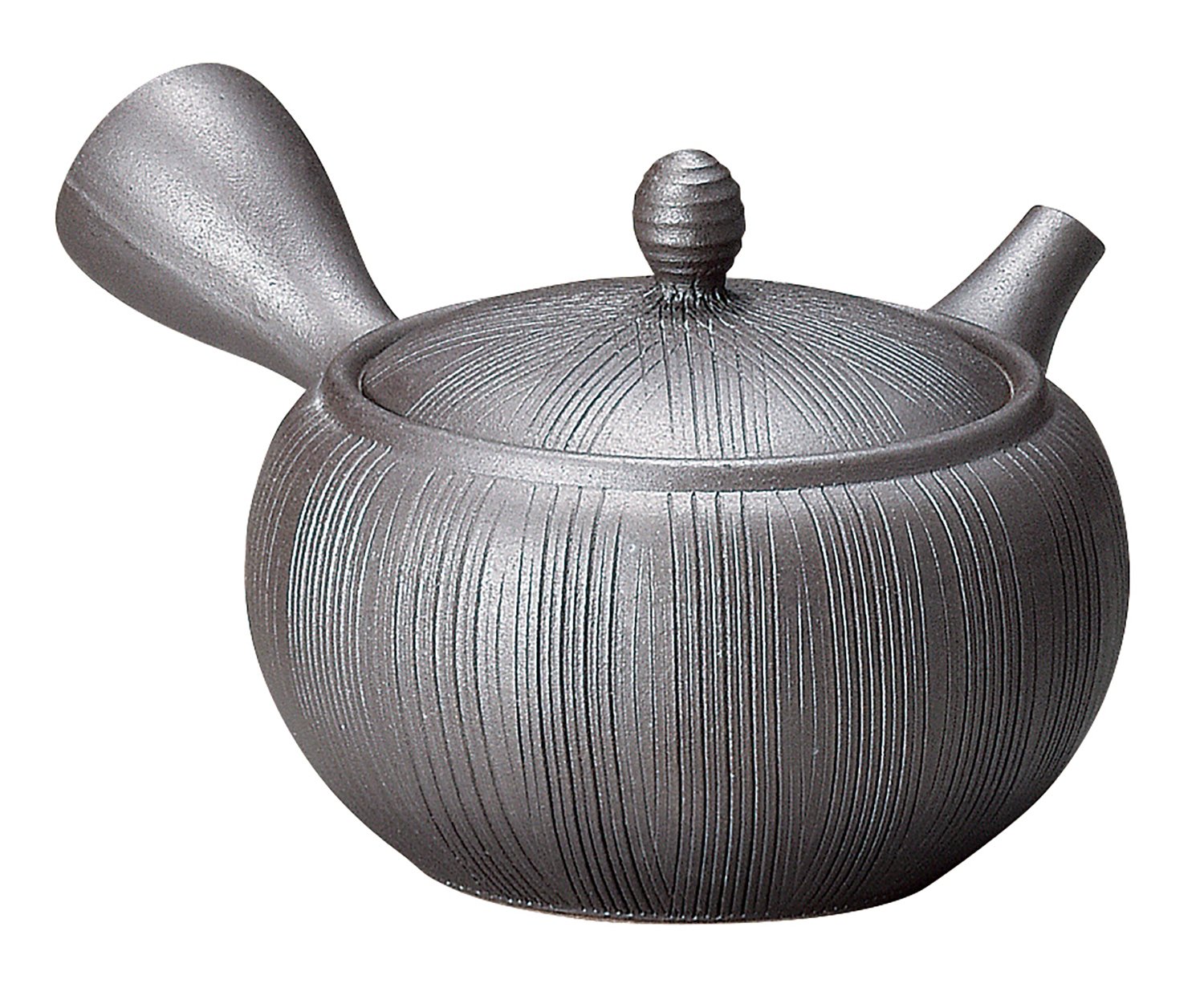 Tokoname Ware F430 Isshin Hiramaru Teapot, Black Comb