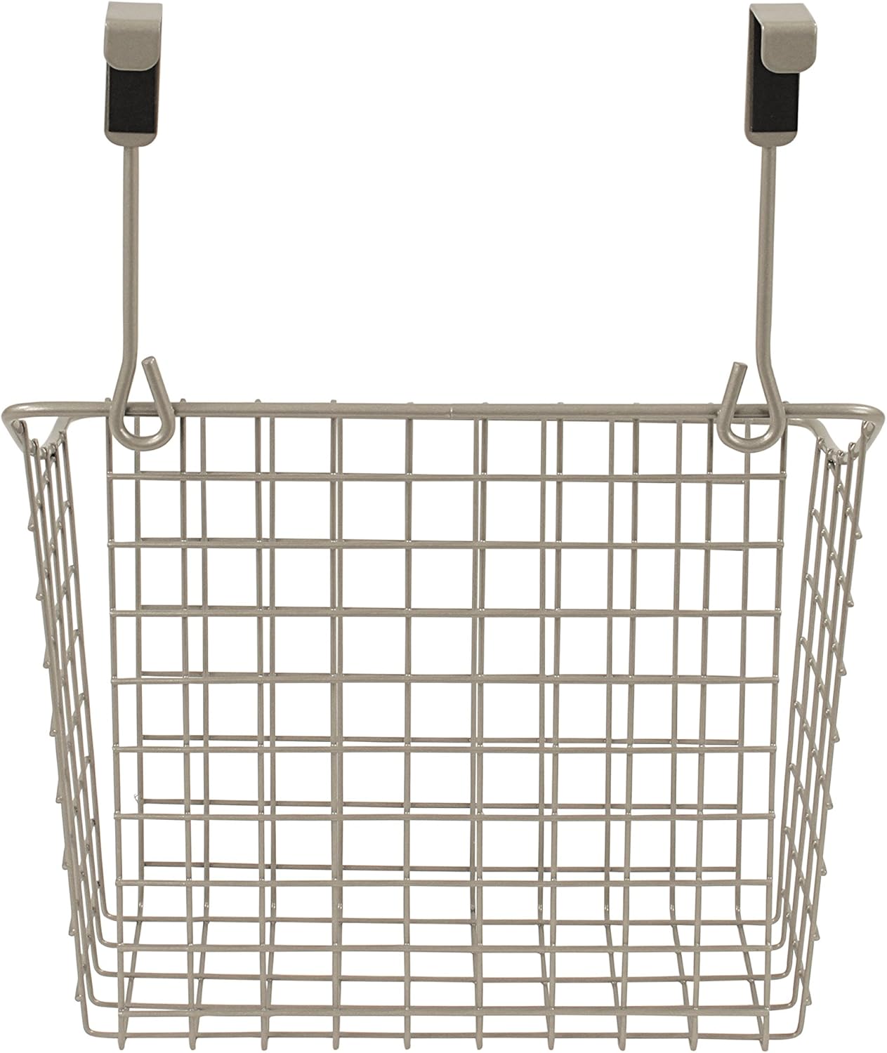 Spectrum Hanging Baskets for Organizing (Large, Satin Nickel) - Grid Over the Cabinet Wire Basket for Kitchen or Bathroom - Door Hanging Storage Organizer for Cleaning Supplies, Washcloths, & Towels - Image 6