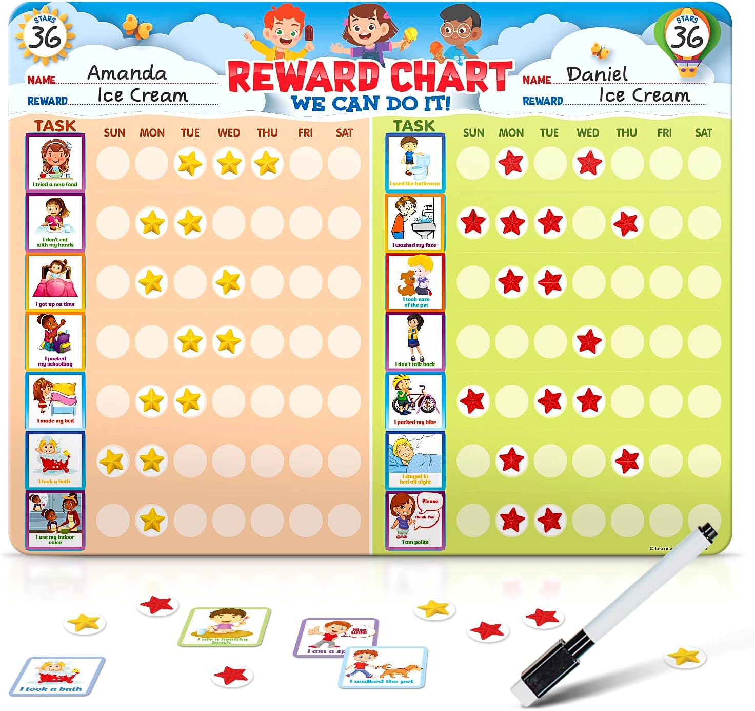 Reward Chart For 2 Kids