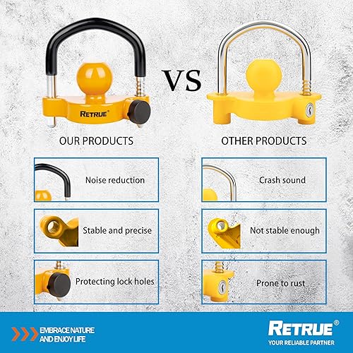 Miniatura 7 de Cerraduras universales de acoplamiento de enganche de bola para remolque para 1-78 pulgadas, 2 pulgadas, 2-516 pulgadas, acopladores de seguridad